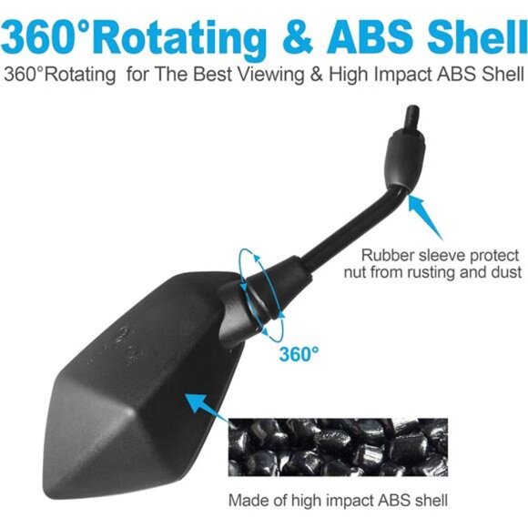 Universal Adjustable Motorcycle Rear View Mirror - Rhombus Convex Mirror - Picture 3 of 5